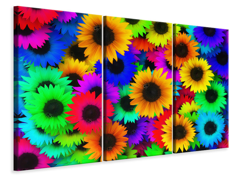 3-piece-canvas-print-colorful-sunflowers