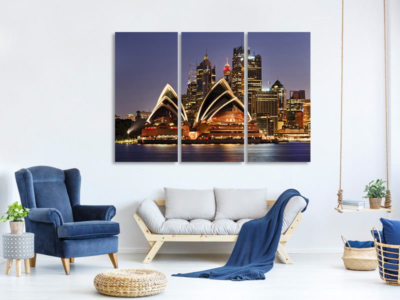 3-piece-canvas-print-skyline-with-the-boat-in-front-of-sydney