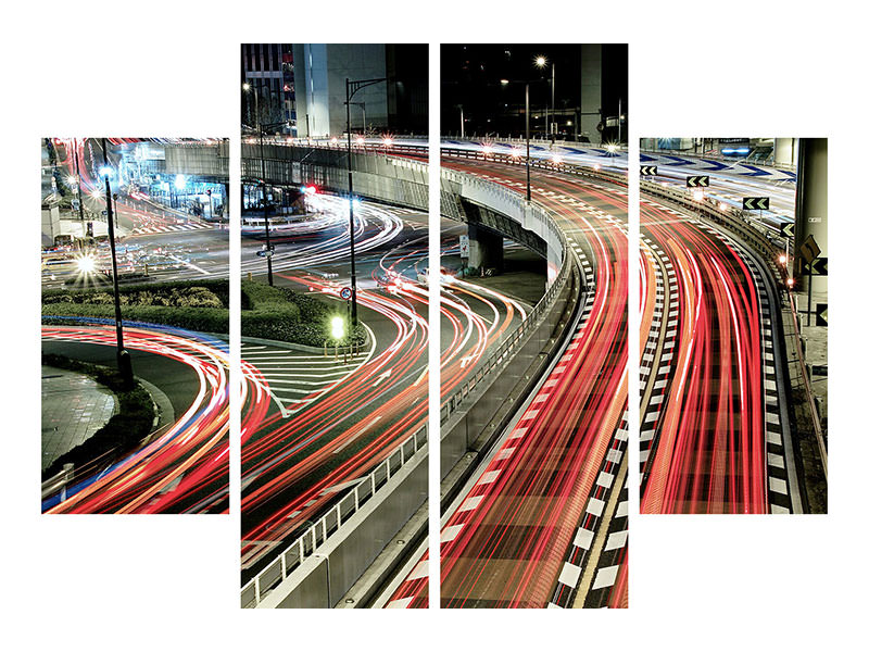 4-piece-canvas-print-chaotic-traffic