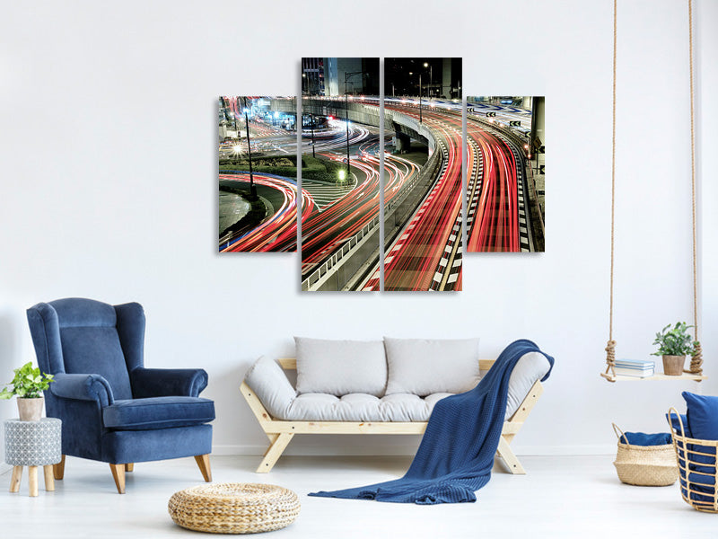 4-piece-canvas-print-chaotic-traffic