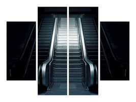 4-piece-canvas-print-escalator-in-the-dark