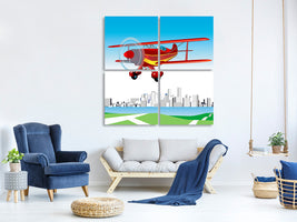 4-piece-canvas-print-flying-aircraft