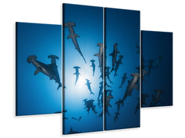 4-piece-canvas-print-hammerhead-shark-underwater-photography