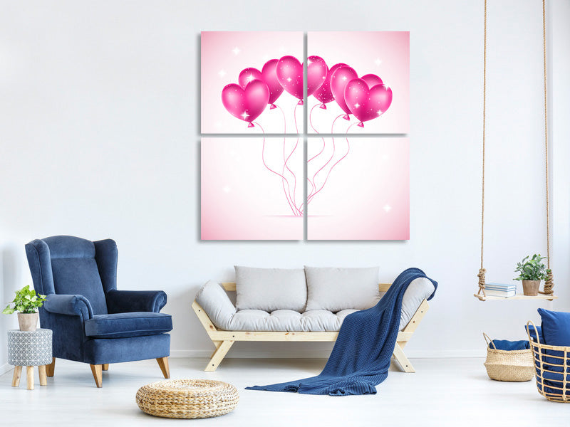 4-piece-canvas-print-heart-balloons