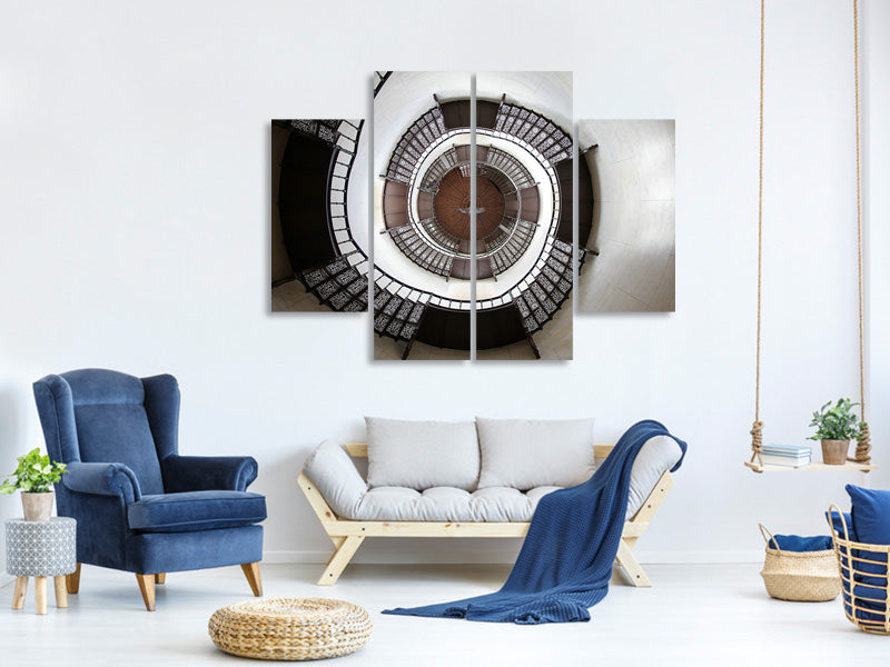 4-piece-canvas-print-impressive-spiral-staircase