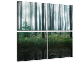 4-piece-canvas-print-lake-in-forest