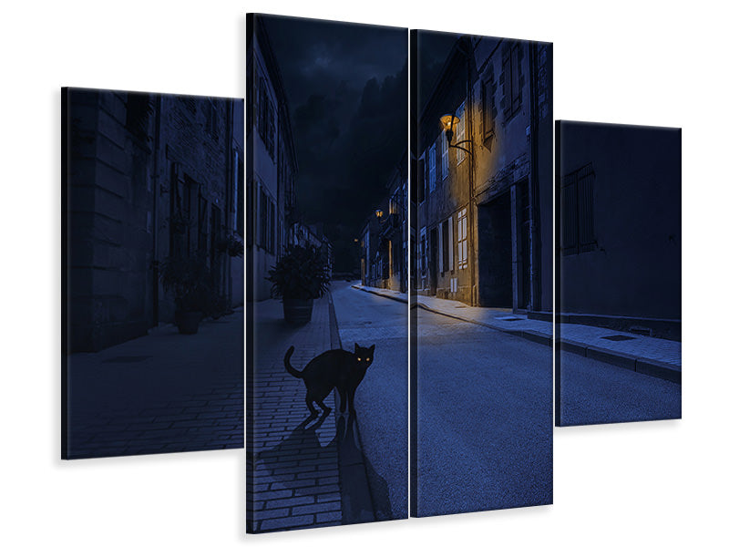 4-piece-canvas-print-le-chat-noir