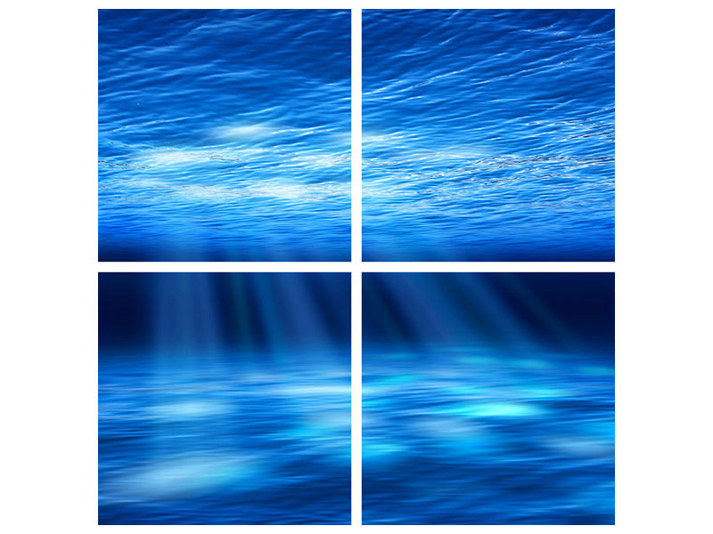 4-piece-canvas-print-light-under-water