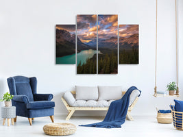 4-piece-canvas-print-peyto-lake-at-dusk