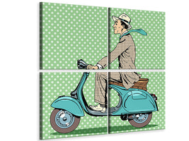 4-piece-canvas-print-pop-art-vespa-driver