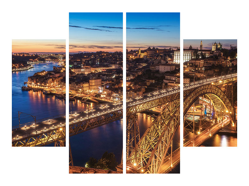 4-piece-canvas-print-portugal-porto-blue-hour