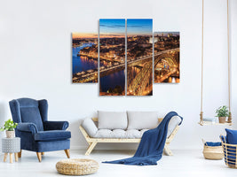 4-piece-canvas-print-portugal-porto-blue-hour