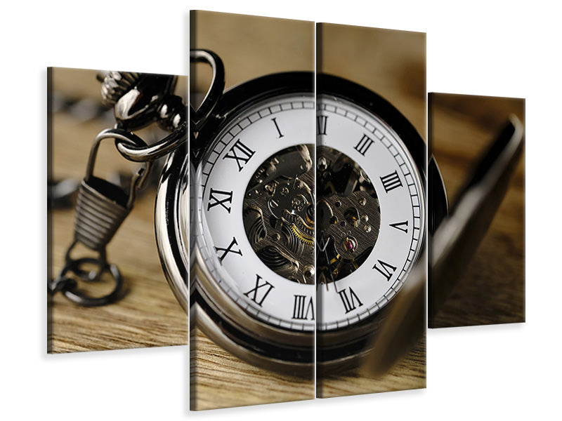 4-piece-canvas-print-retro-clock