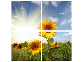 4-piece-canvas-print-sunflower-in-sunlight