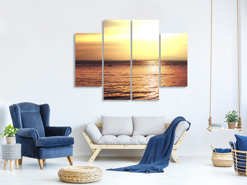 4-piece-canvas-print-sunset-at-the-lake