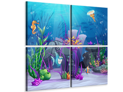 4-piece-canvas-print-underwater-treasure-hunt