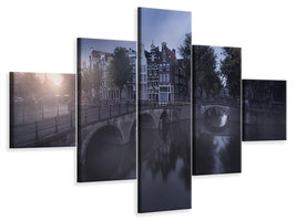 5-piece-canvas-print-amsterdam-morning-ii