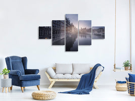 5-piece-canvas-print-amsterdam-morning-iii