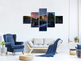 5-piece-canvas-print-amsterdam-sunset