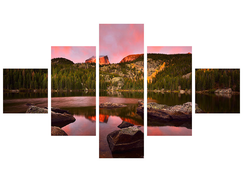 5-piece-canvas-print-bear-lake-sunrise