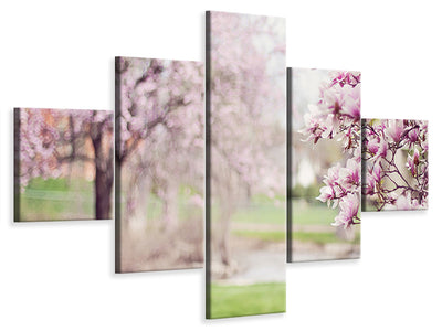 5-piece-canvas-print-beautiful-magnolias