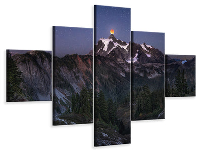 5-piece-canvas-print-blood-moon-over-mt-shuksan