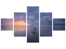 5-piece-canvas-print-colorful-sunrise