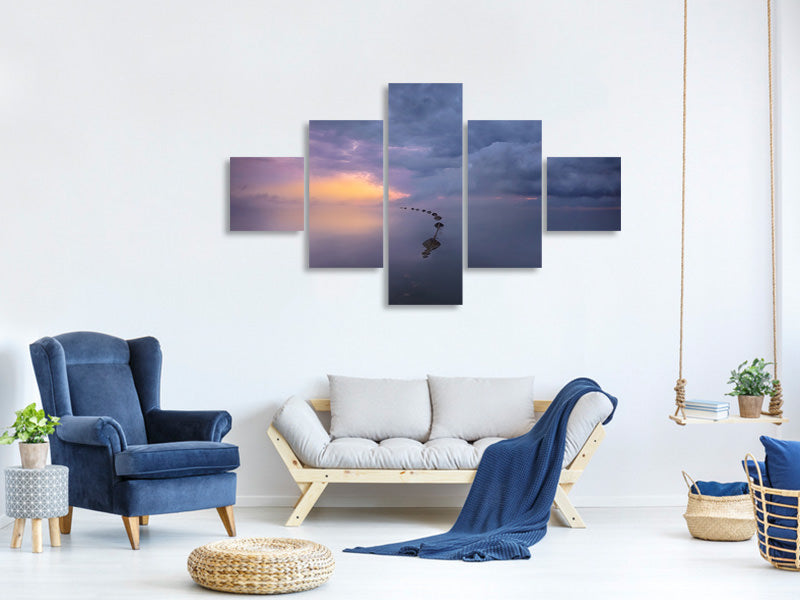 5-piece-canvas-print-colorful-sunrise