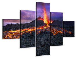 5-piece-canvas-print-fire-at-blue-hour