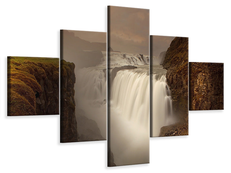 5-piece-canvas-print-gullfoss-iii