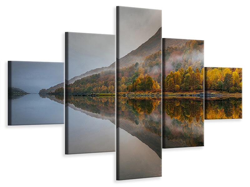 5-piece-canvas-print-misty-loch