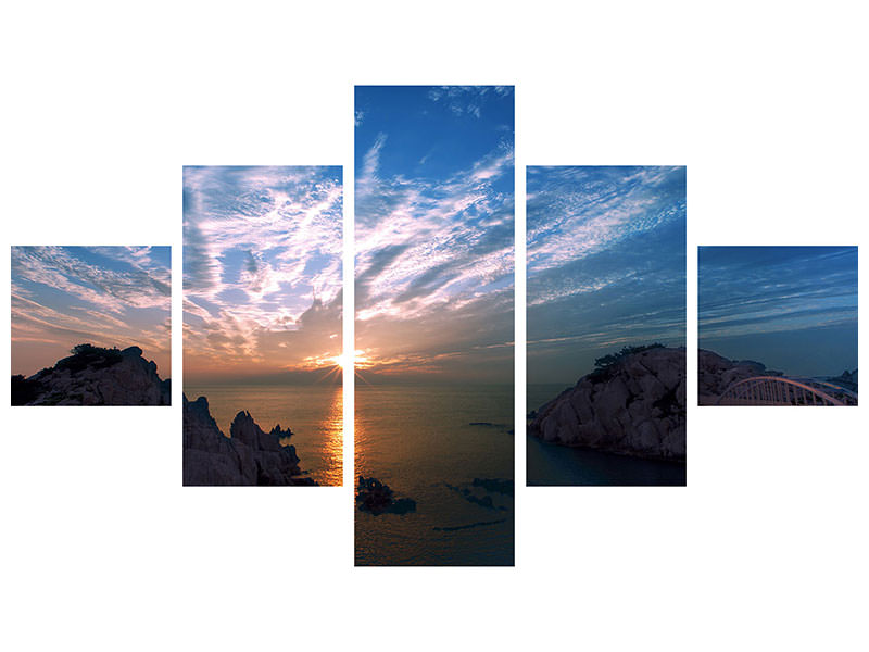 5-piece-canvas-print-moody-sunset-at-the-sea