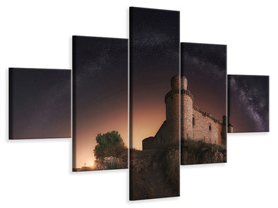 5-piece-canvas-print-night-in-the-old-castle