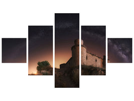 5-piece-canvas-print-night-in-the-old-castle