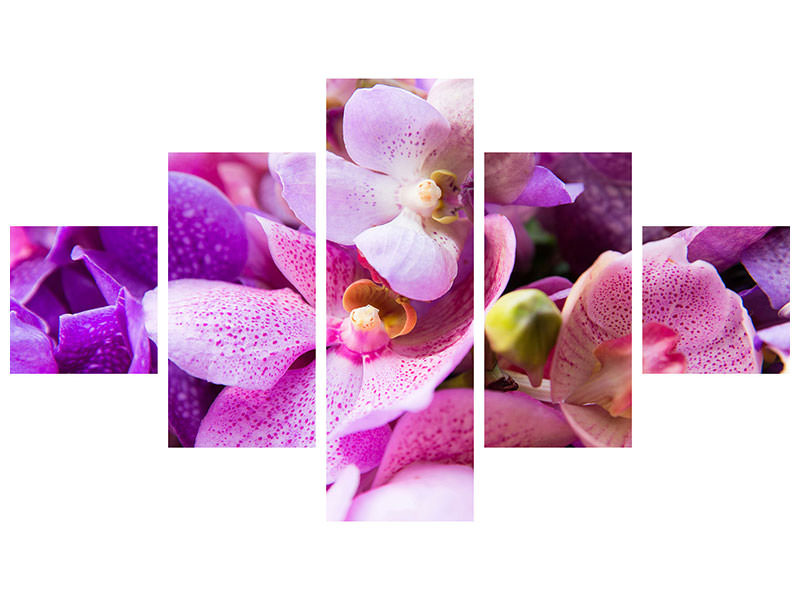 5-piece-canvas-print-orchid-paradise