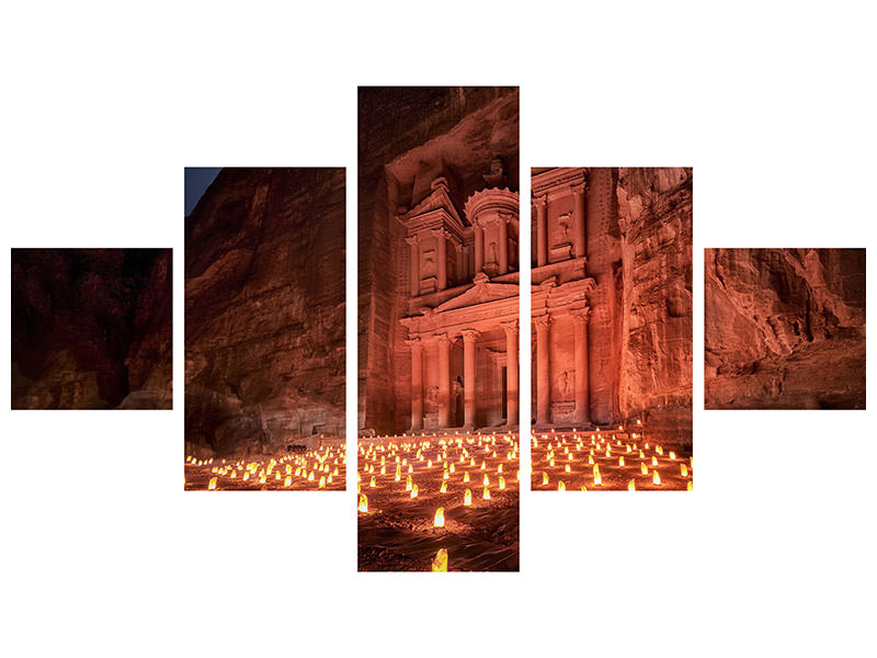 5-piece-canvas-print-petra-by-night-ii