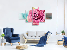 5-piece-canvas-print-roseblossom-in-pink