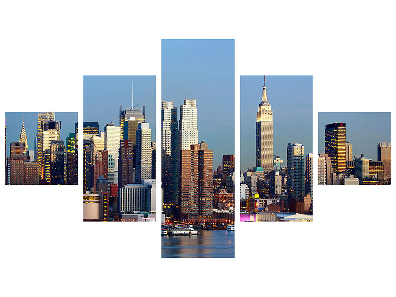 5-piece-canvas-print-skyline-midtown-manhattan