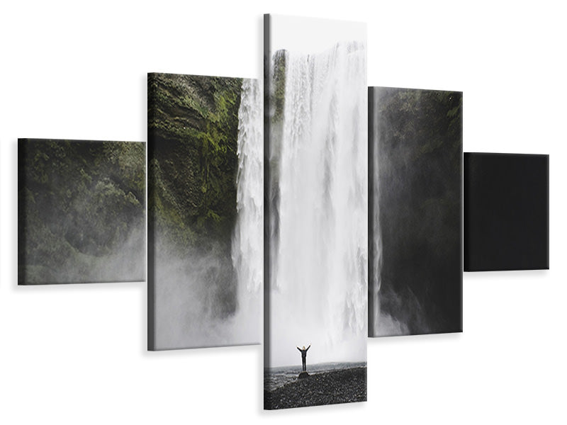 5-piece-canvas-print-spectacular-waterfall