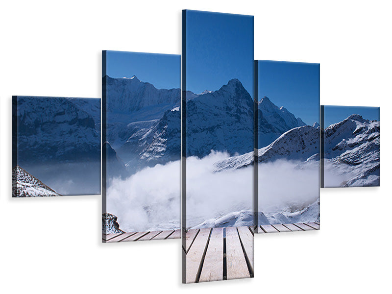 5-piece-canvas-print-sun-terrace-in-the-swiss-alps