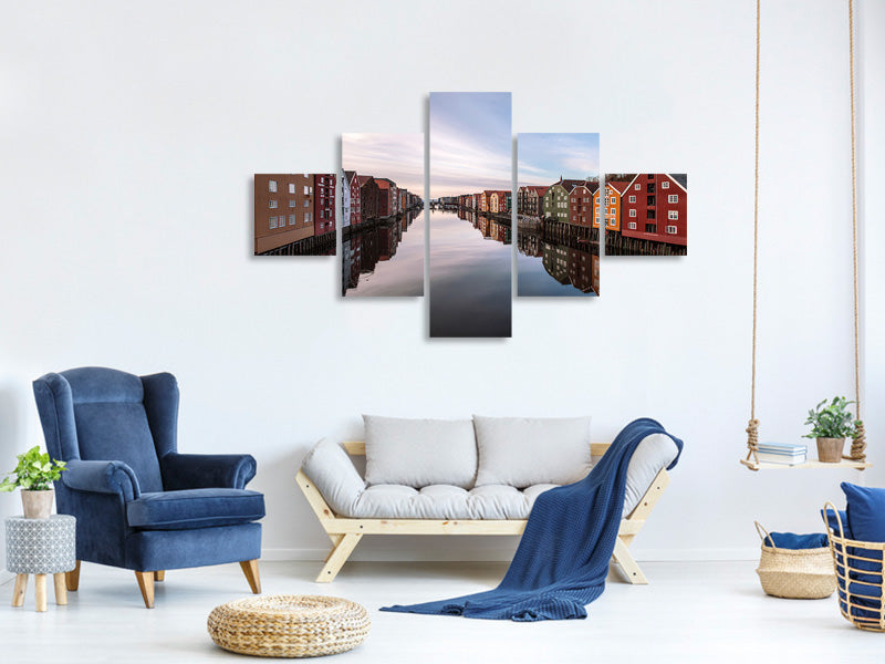 5-piece-canvas-print-trondheim-norway