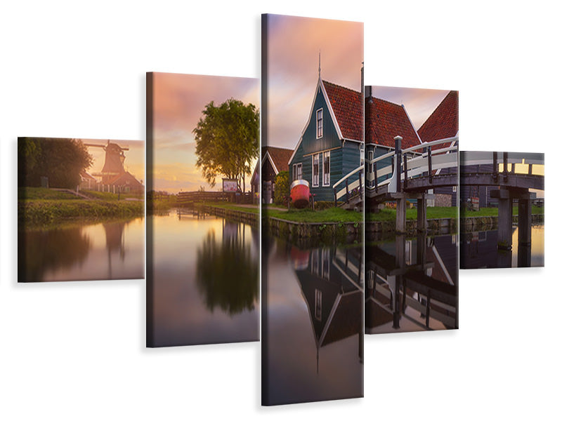 5-piece-canvas-print-zaanse-schans