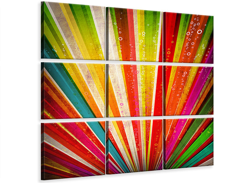 9-piece-canvas-print-abstract-colored-light-rays