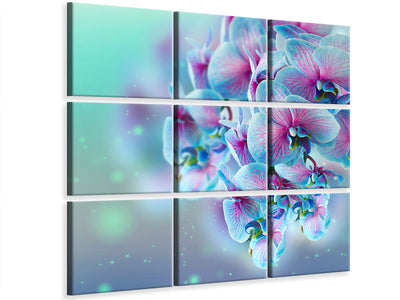 9-piece-canvas-print-colored-orchids