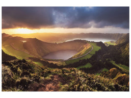 canvas-print-azores-sete-cidades-sunset-panorama