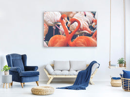 canvas-print-colorful-flamingos