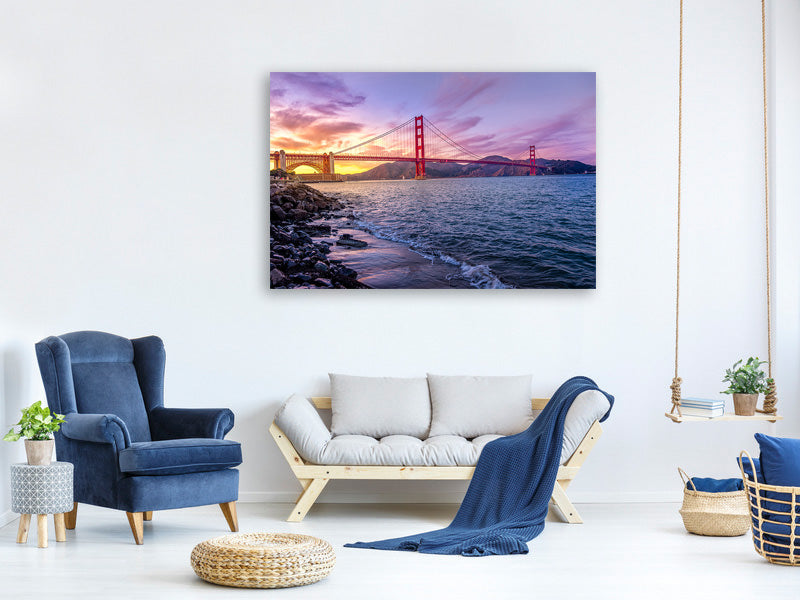 canvas-print-golden-gate-in-the-evening