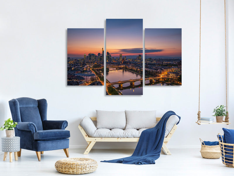 modern-3-piece-canvas-print-frankfurt-skyline-at-sunset