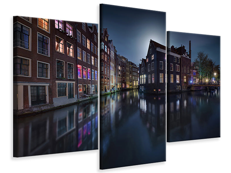 modern-3-piece-canvas-print-moonlight-over-amsterdam