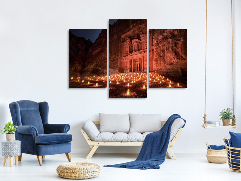 modern-3-piece-canvas-print-petra-by-night-ii